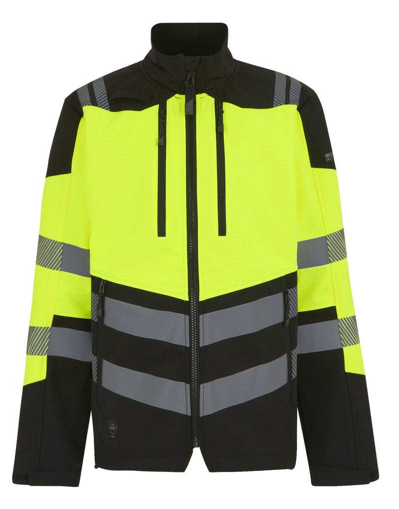 Regatta High Visibility TRA760 Hi-Vis X-Pro 3 Layer Softshell - Black/Hi-Vis Yellow