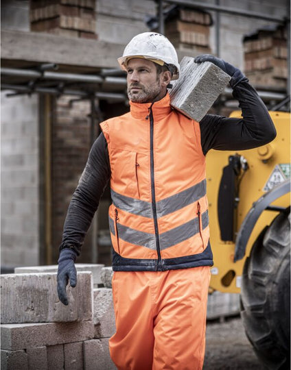 Regatta High Visibility TRA840 Pro Two Tone Insulated Bodywarmer - Orange/Navy
