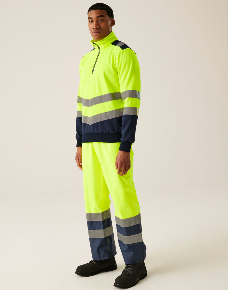 Regatta High Visibility Pro Two Tone 1/4 Zip Sweat Top