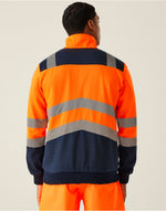 Regatta High Visibility TRF670 Pro Two Tone 1/4 Zip Sweat Top - Hi Vis Orange/Navy