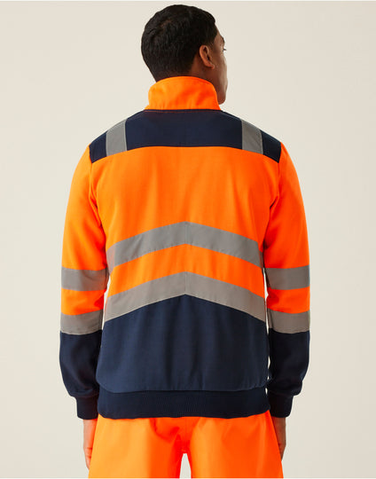 Regatta High Visibility TRF670 Pro Two Tone 1/4 Zip Sweat Top - Hi Vis Orange/Navy