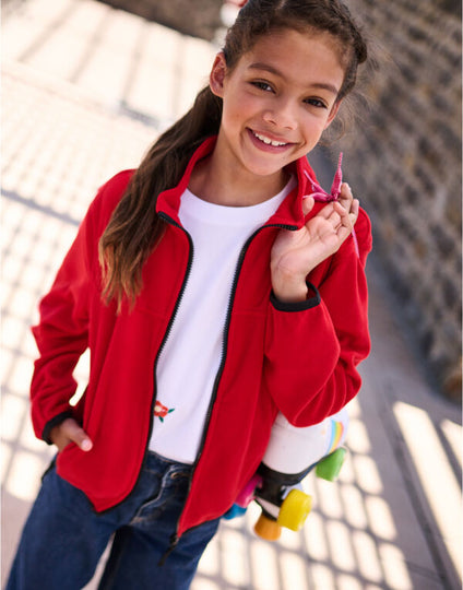Regatta Junior Full Zip Microfleece - Black/Classic Red