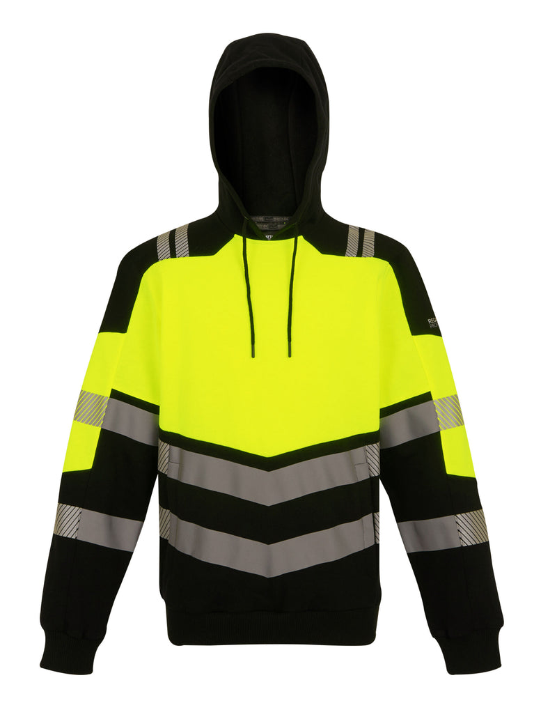 Regatta High Visibility TRF780 Hi-Vis X-Pro Hoodie (Class 2) - Black/Hi-Vis Yellow