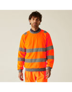 Regatta High Visibility TRF813 Hi-Vis Pro Contrast Crew Neck Sweatshirt - Hi Vis Orange