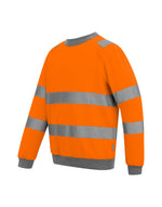 Regatta High Visibility TRF813 Hi-Vis Pro Contrast Crew Neck Sweatshirt - Hi Vis Orange