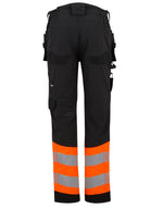 Regatta High Visibility TRJ480R Hi-Vis X-Pro Stretch Holster Trousers (Class 1) - Black/Hi-Vis Orange