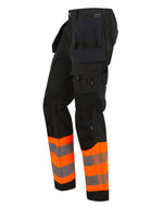Regatta High Visibility TRJ480R Hi-Vis X-Pro Stretch Holster Trousers (Class 1) - Black/Hi-Vis Orange