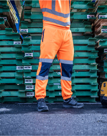 Regatta High Visibility TRJ503 Pro Two Tone Joggers - Hi Vis Orange/Navy