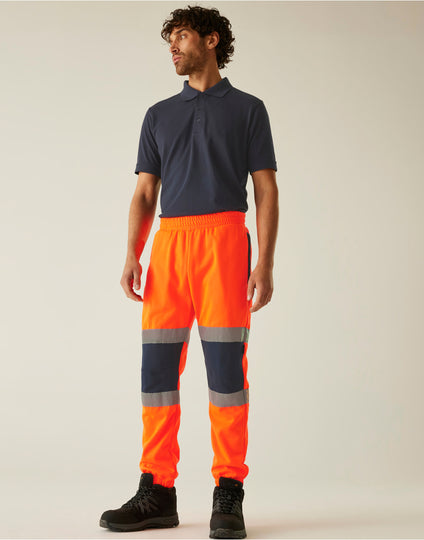 Regatta High Visibility TRJ503 Pro Two Tone Joggers - Hi Vis Orange/Navy
