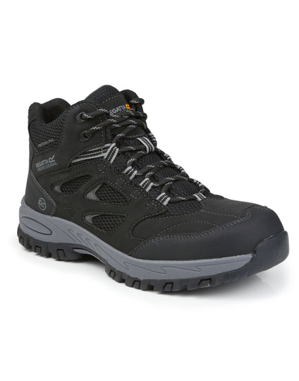 Regatta Safety Footwear Mudstone S1P Safety Hiker Boot - Black/Granite
