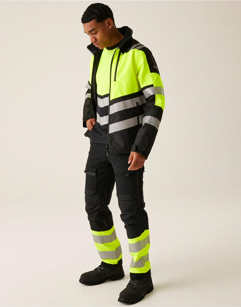 Regatta High Visibility TRW550 Hi-Vis X-Pro Wtp Shell Jacket Class 2 - Black/Hi-Vis Yellow