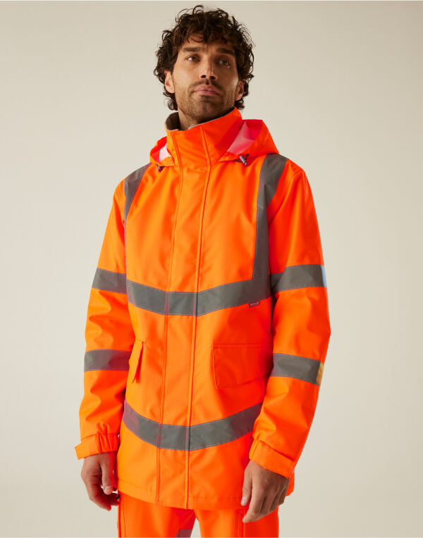 Regatta High Visibility TRW600 Hi-Vis Pro Contract Dover Parka Jacket - Hi Vis Orange