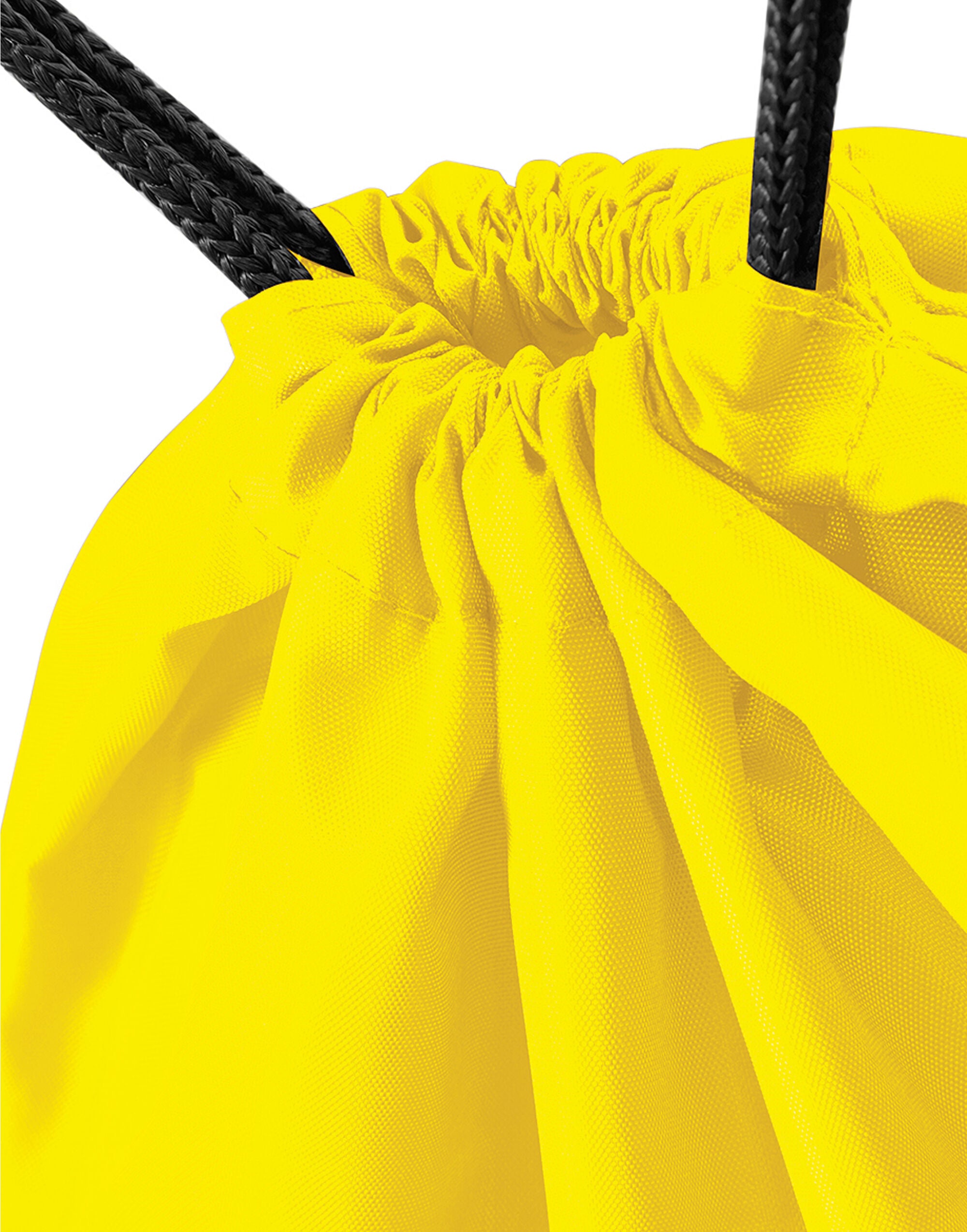 Angled shot of the yellow mini recycled backpack.