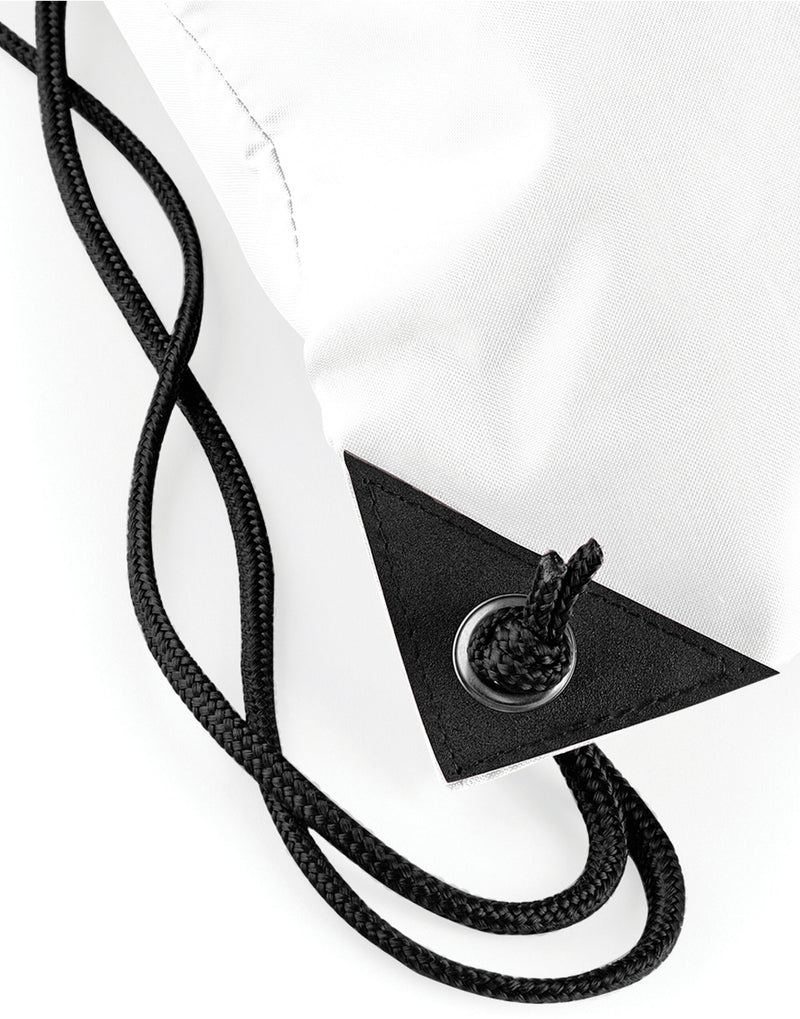 Front view of the olive white mini recycled backpack.