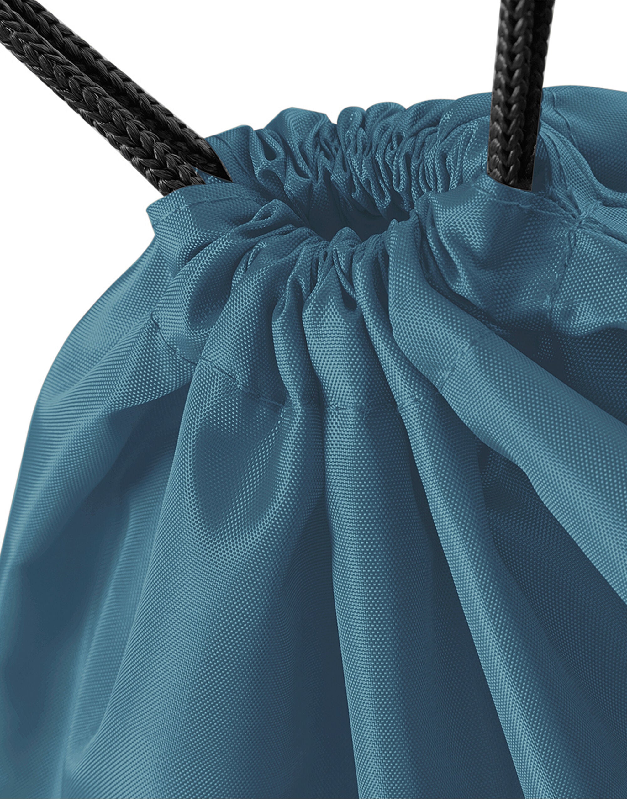 Angled shot of a blue Bagbase Premium Gymsac.