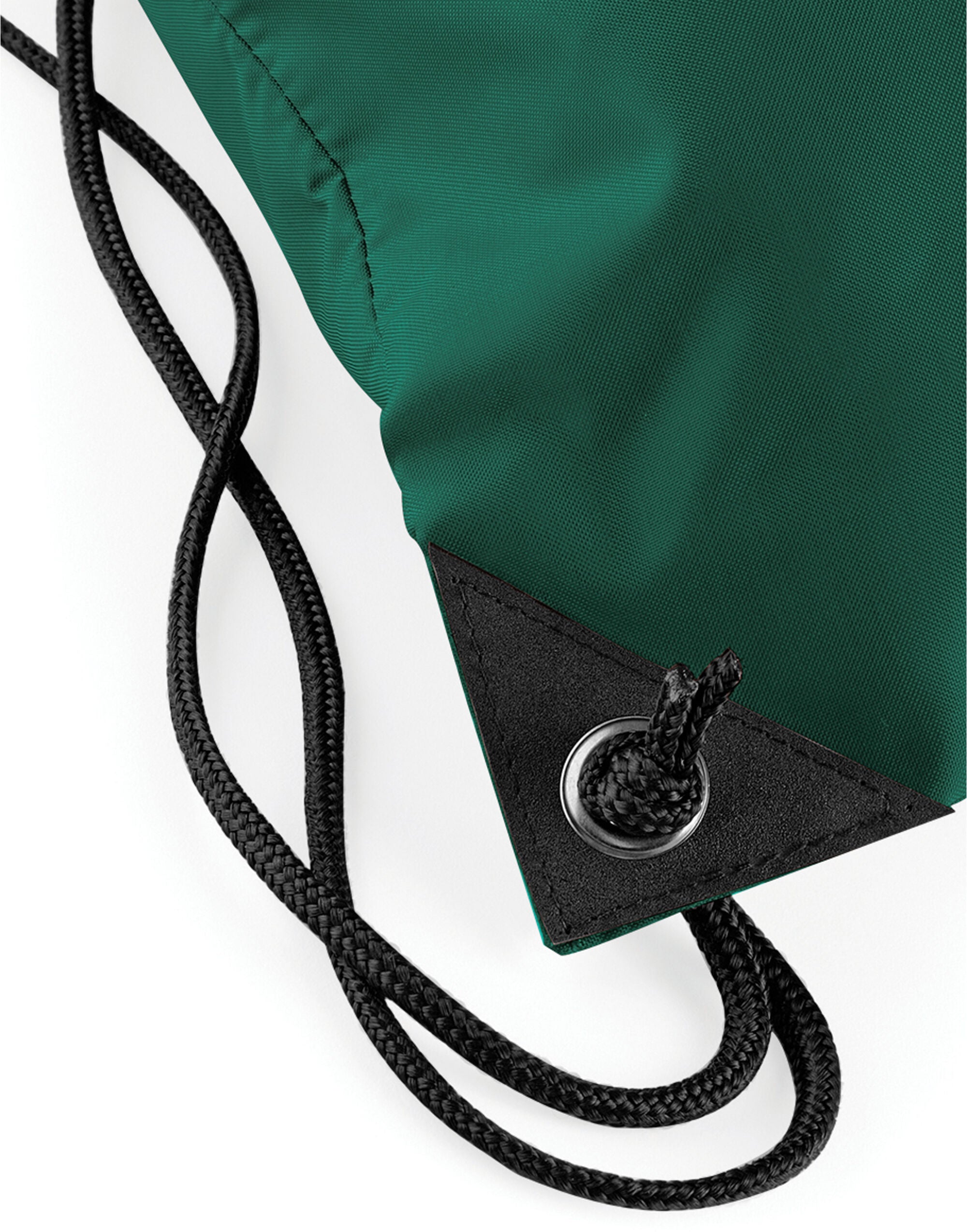 Back view of a forest green Bagbase Premium Gymsac.