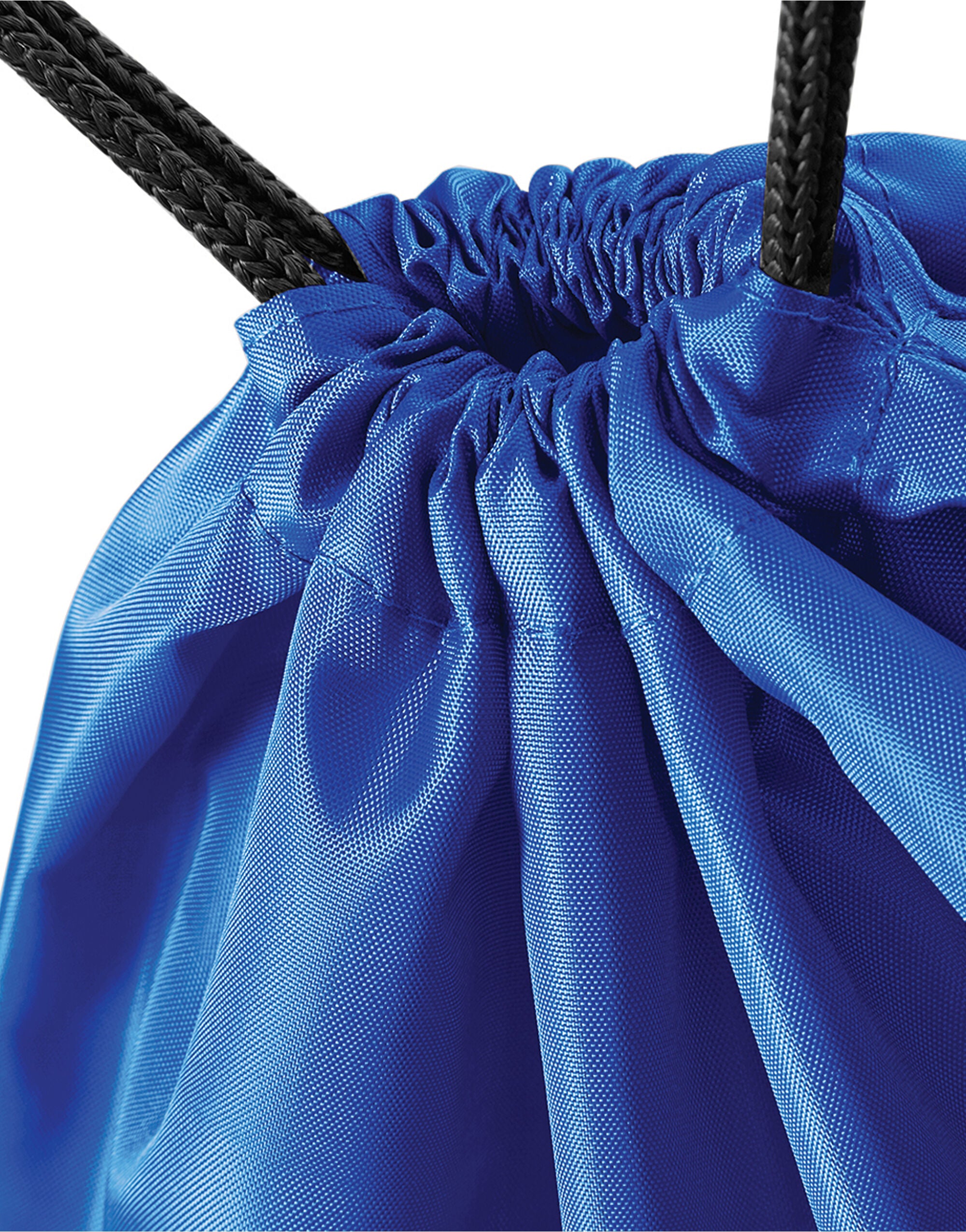 A blue Bagbase Premium Gymsac with a luxurious finish.