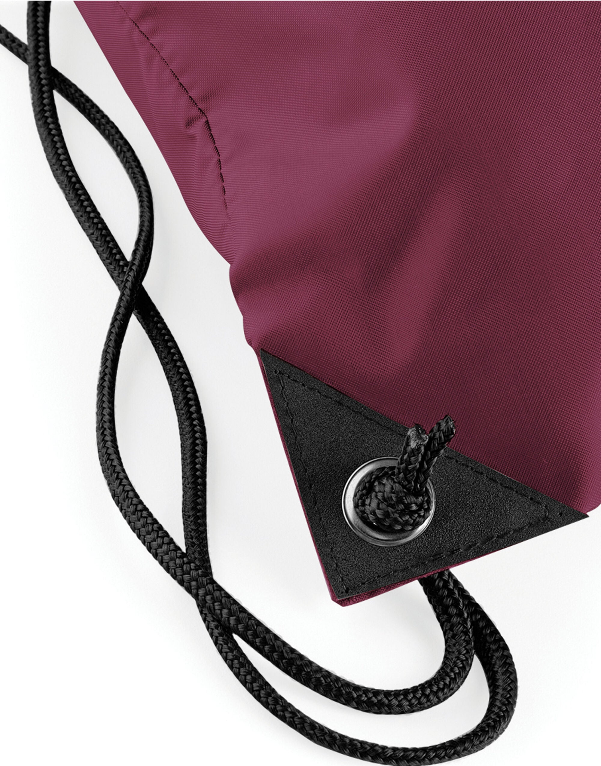 Close-up of the soft drawstring on a navy gymsac.