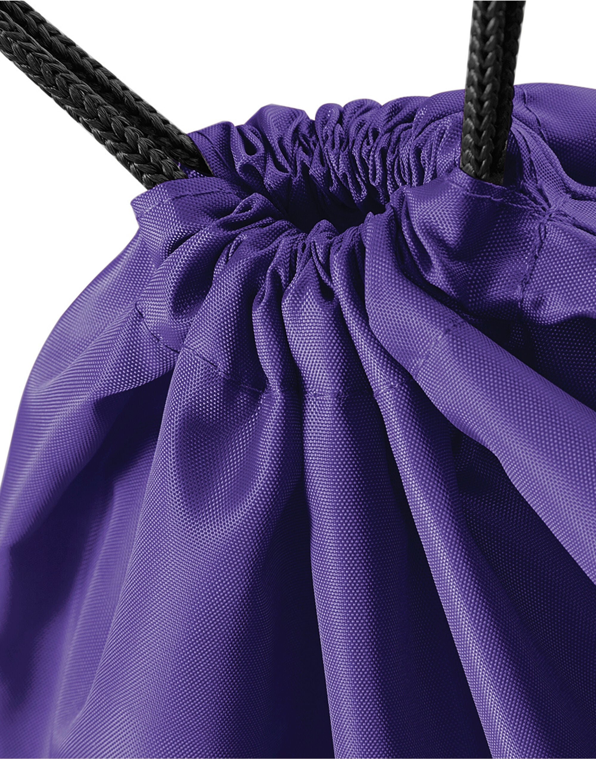 Back of the purple recycled backpack showing straps.