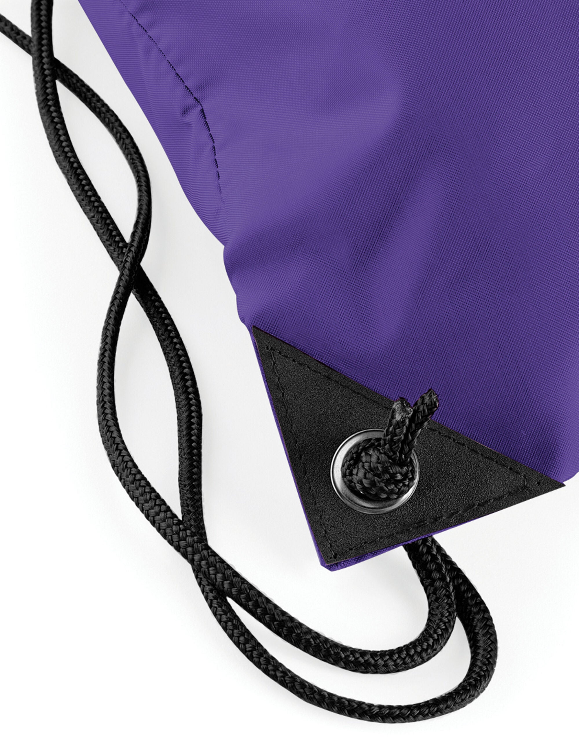 Detail of the buckle on the purple recycled backpack.