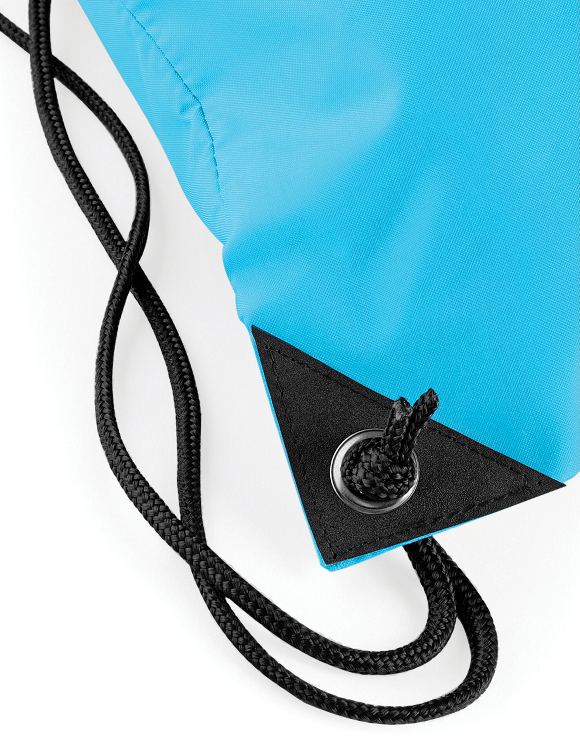 Detail of the recycled fabric of the blue mini backpack.