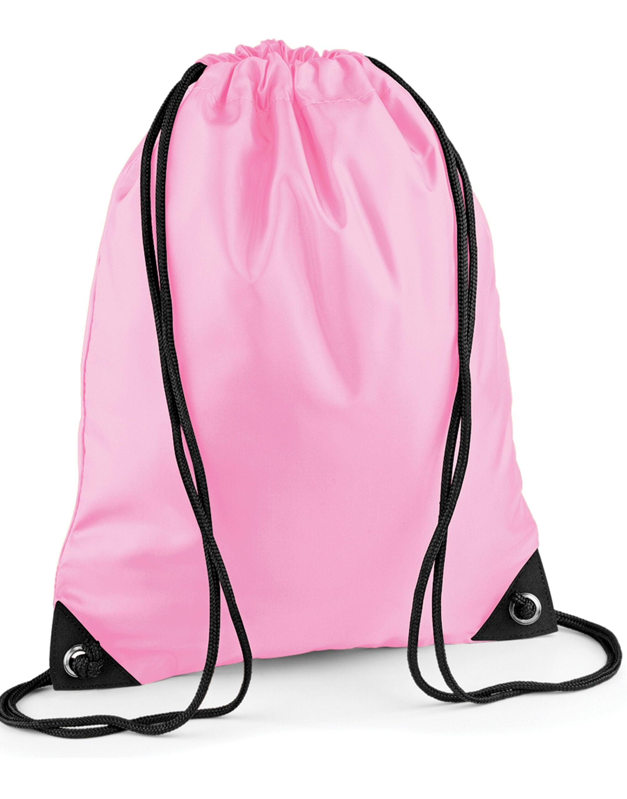 A collection of Bagbase Premium Gymsacs in various colors.