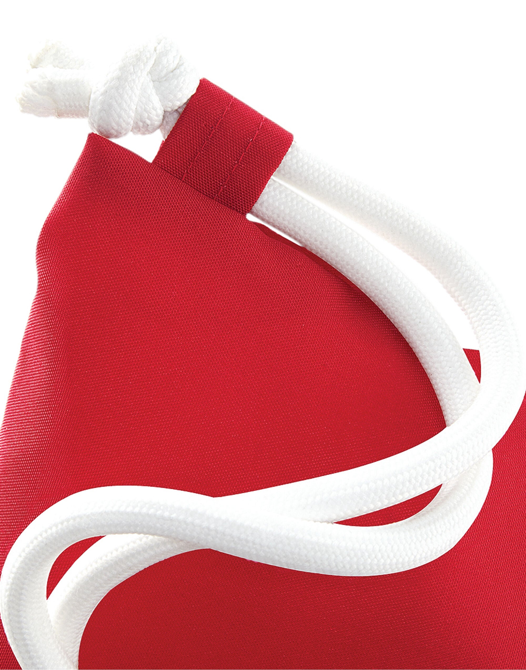 Angled perspective of a bright red Bagbase Icon Gymsac.