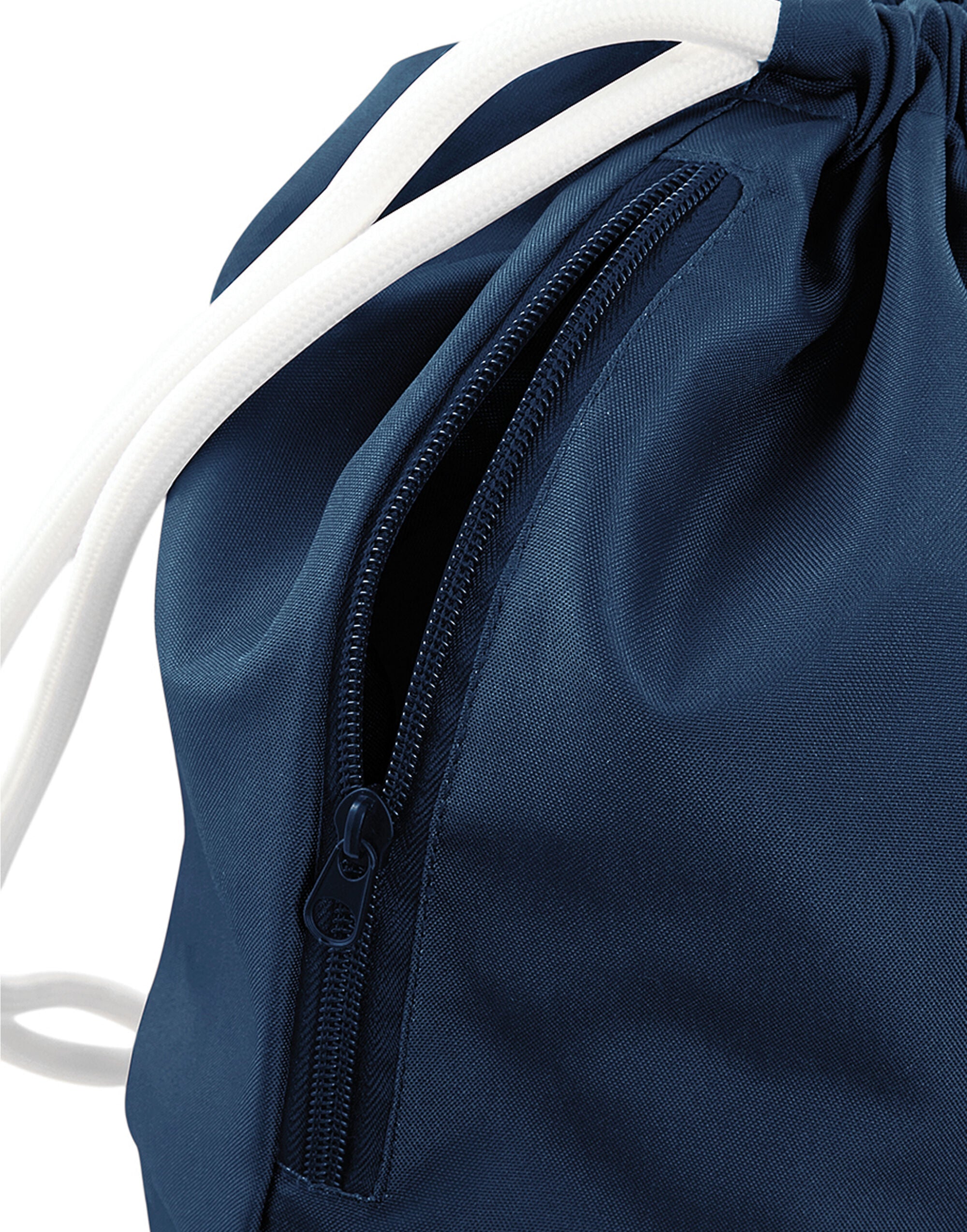 Back view of a royal blue Bagbase Icon Gymsac being worn.