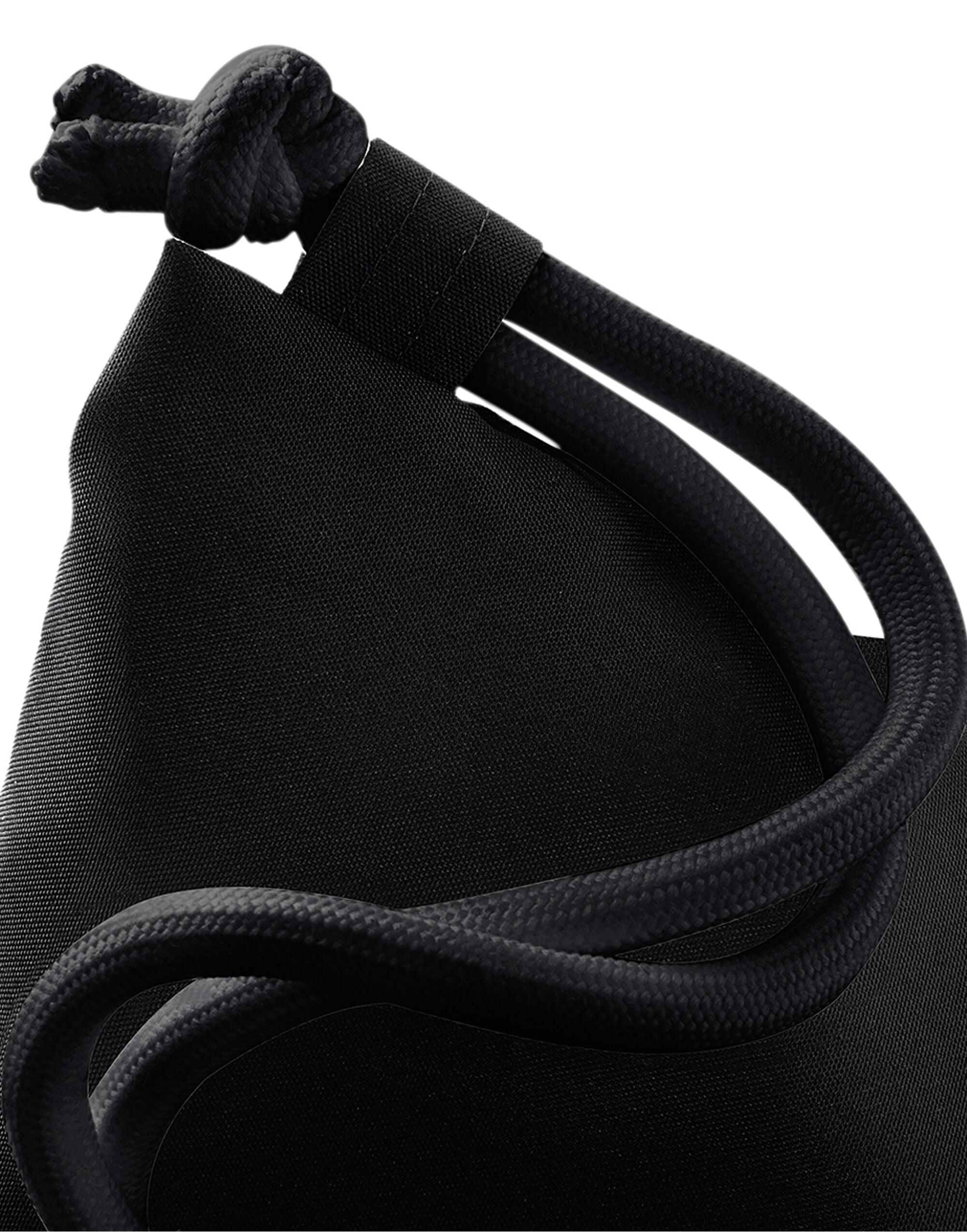 Side profile of a burgundy Bagbase Icon Gymsac to show its slim design.