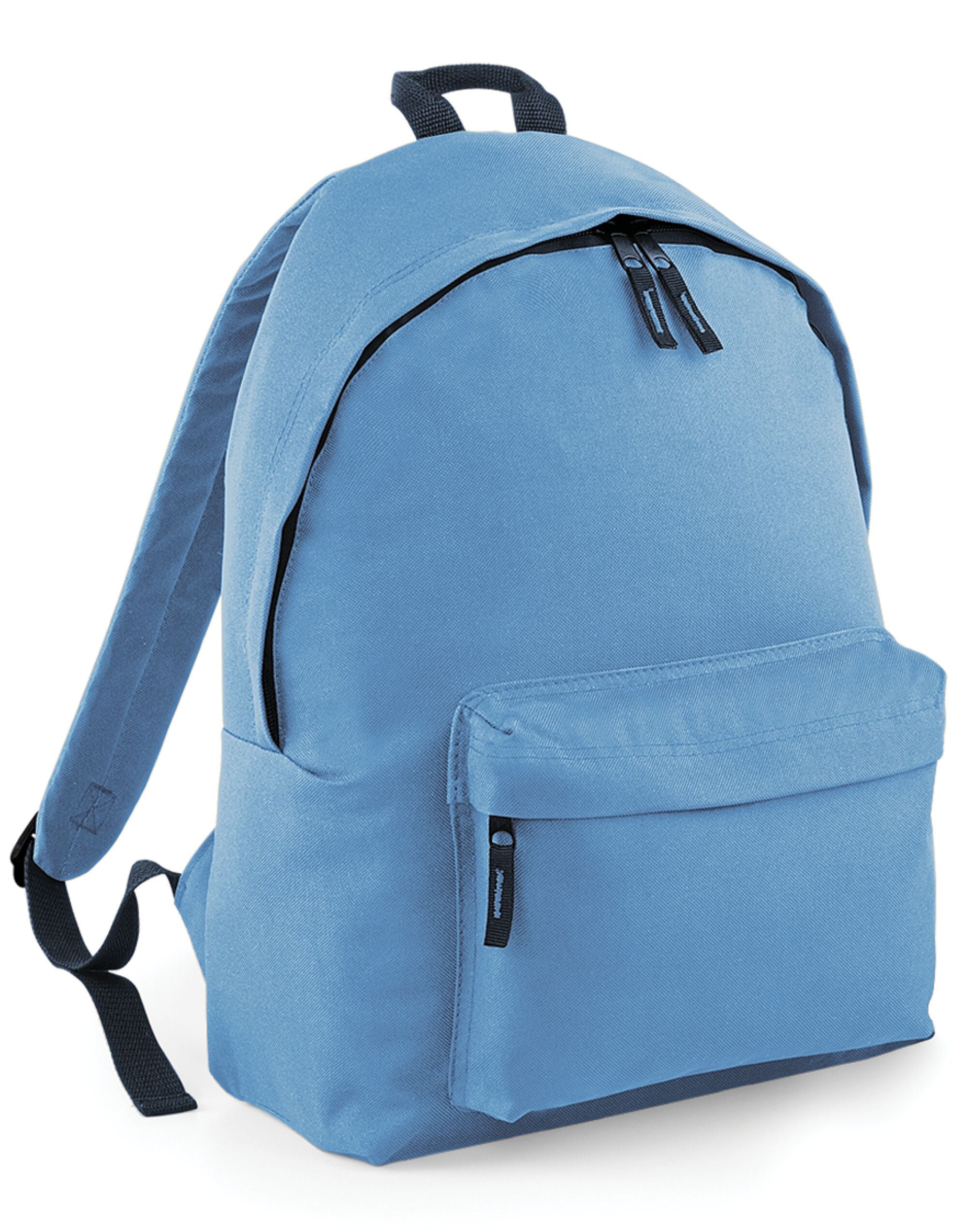 A white Mini Barrel Bag with black piping.