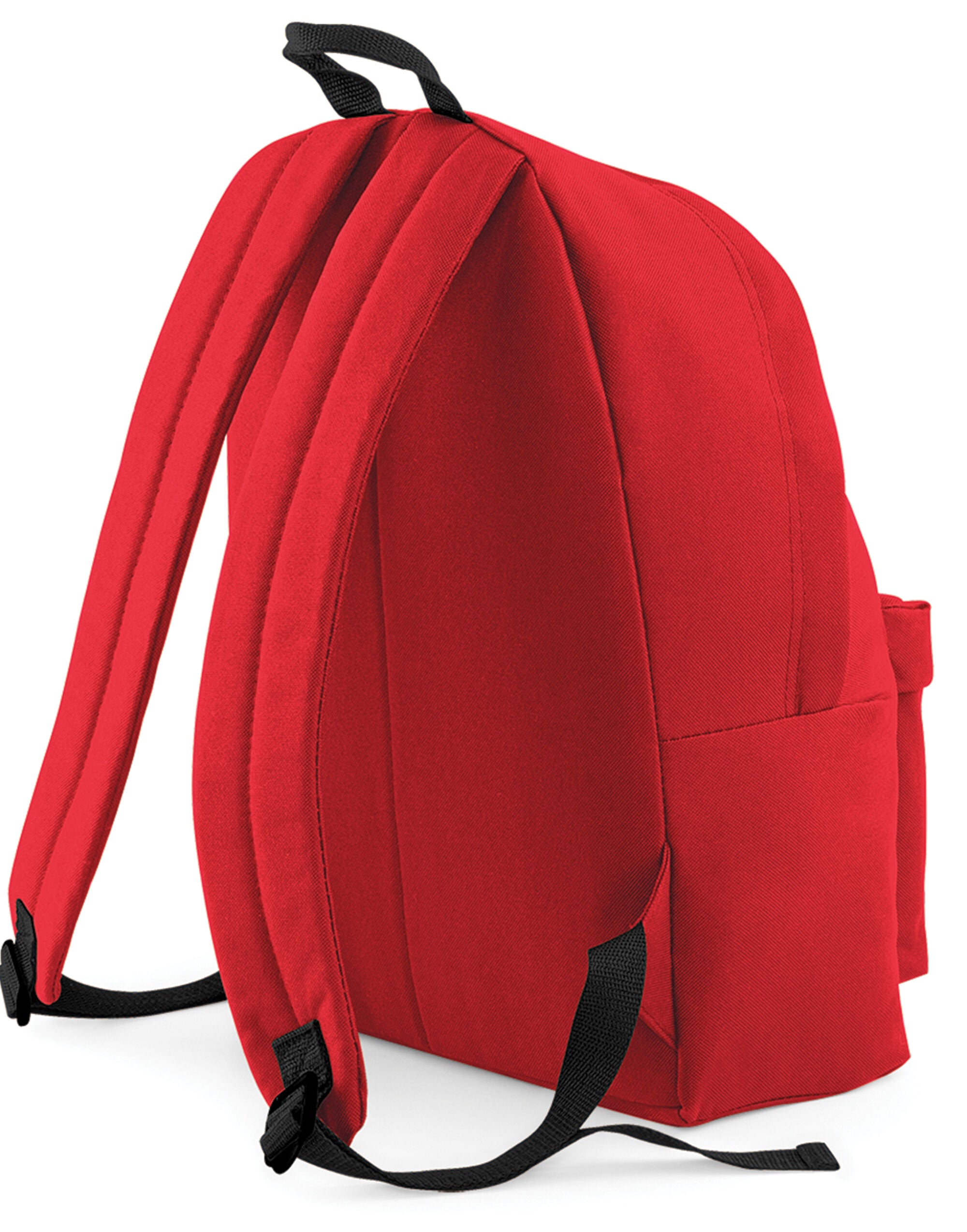 A striped black and white Original Fashion Backpack.