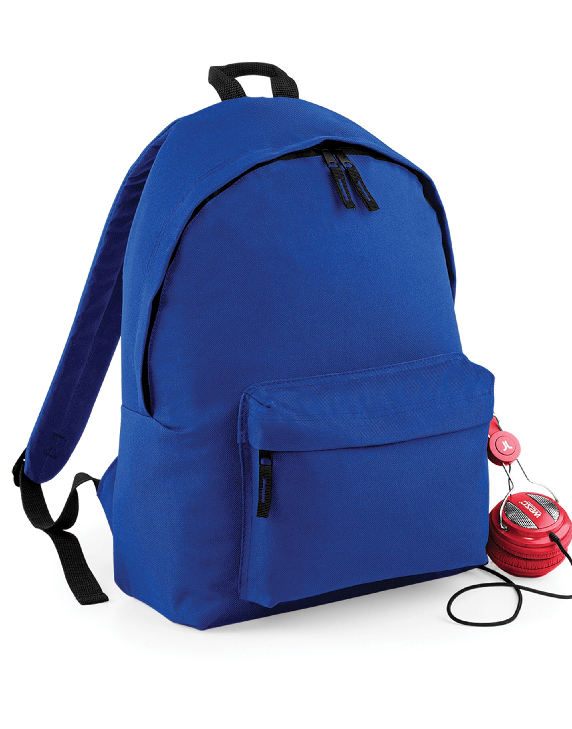 A floral print Original Fashion Backpack on a navy base.