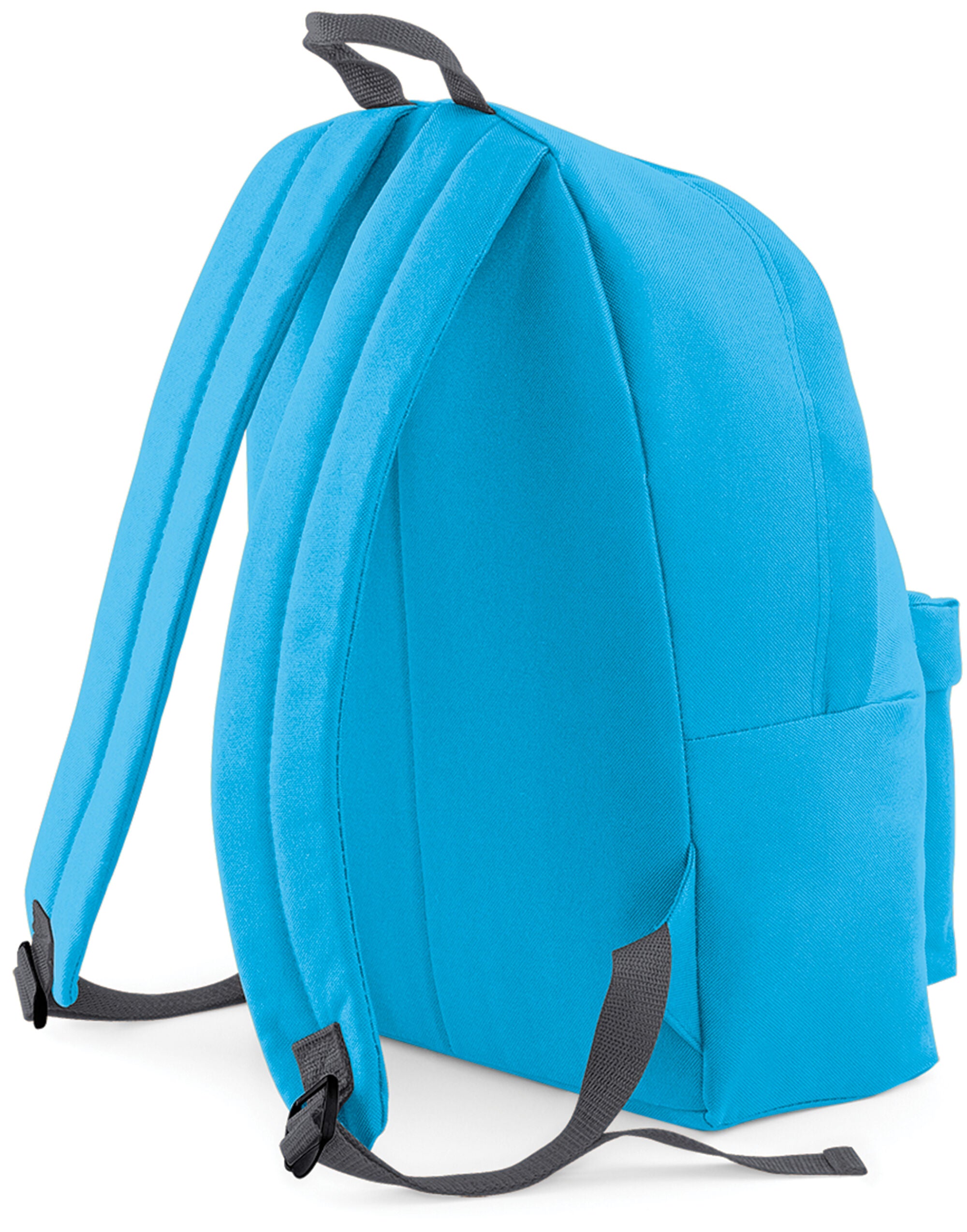 A grey heather Mini Barrel Bag, angled view.