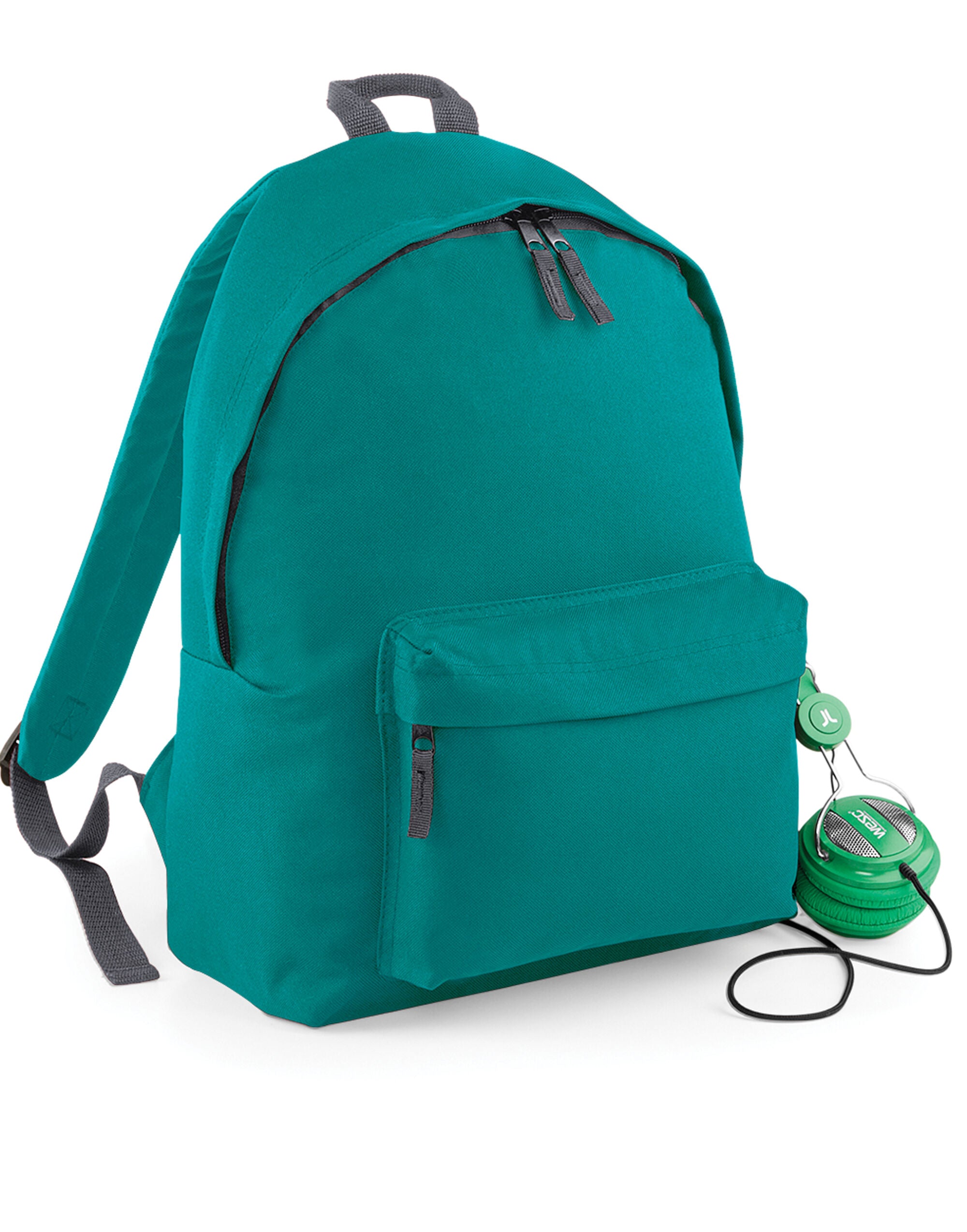 Front view of the reflective belt bag showing its main pocket.