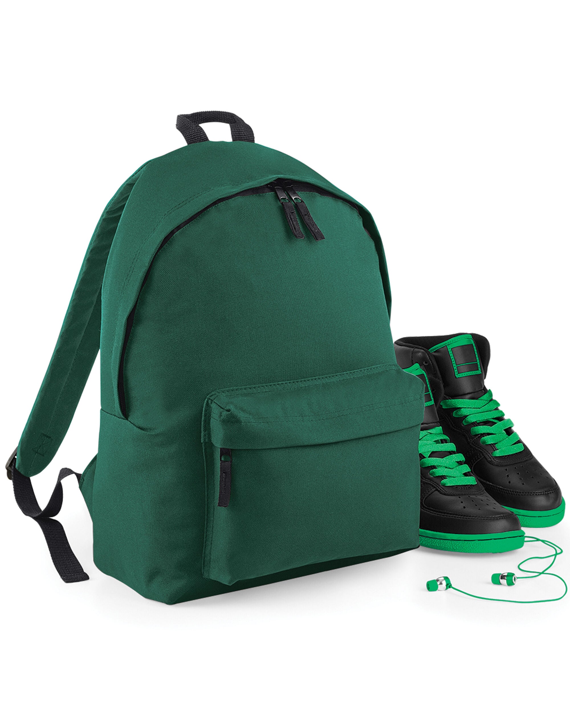 A kelly green junior fashion backpack.