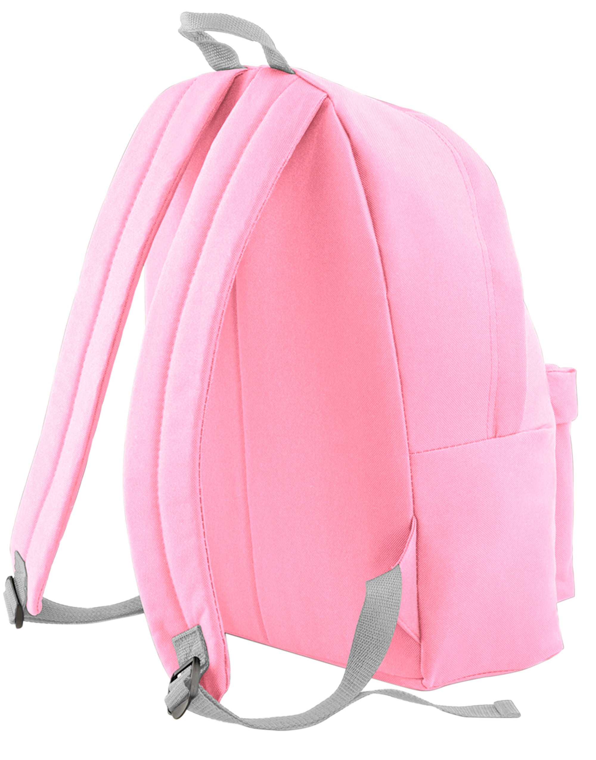 The spacious main compartment of the baby pink maxi backpack.