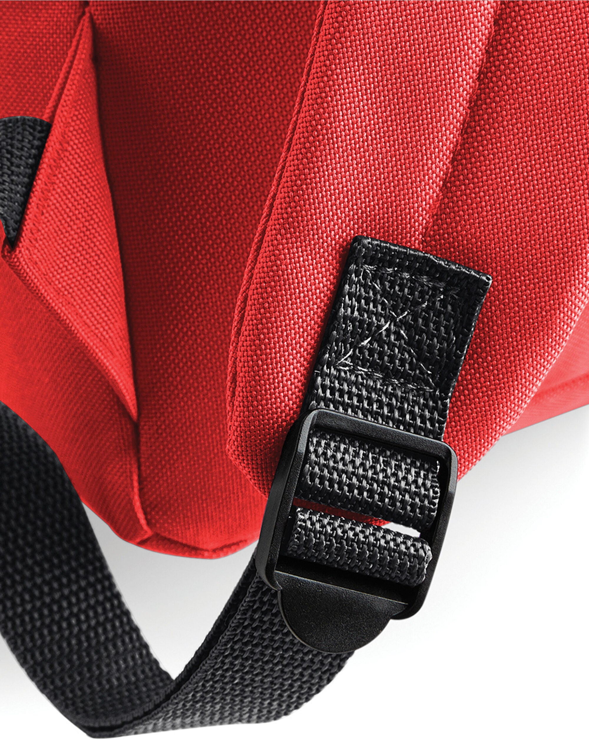 Front view of a red junior fashion backpack.