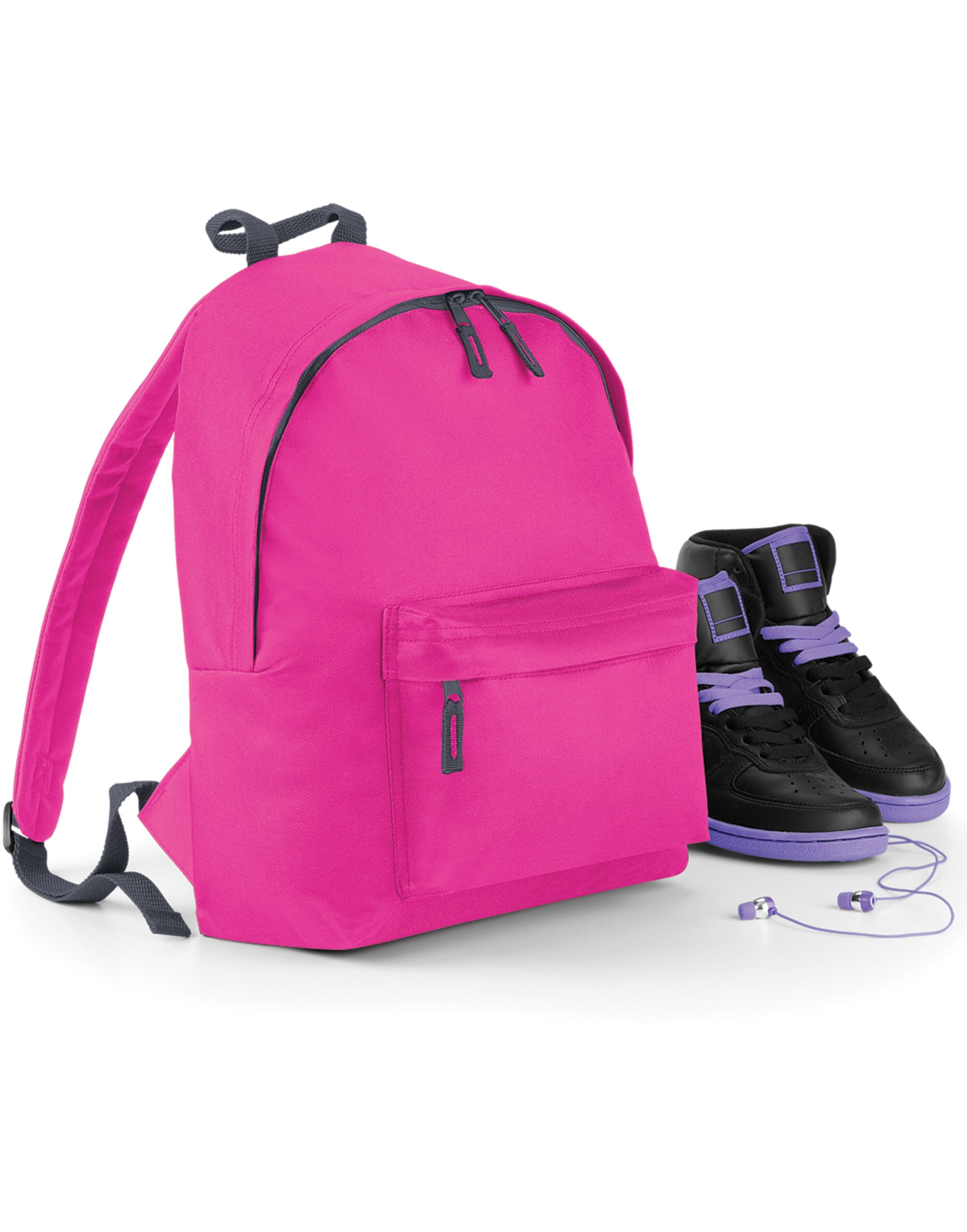 Front view of a dusty pink mini fashion backpack.