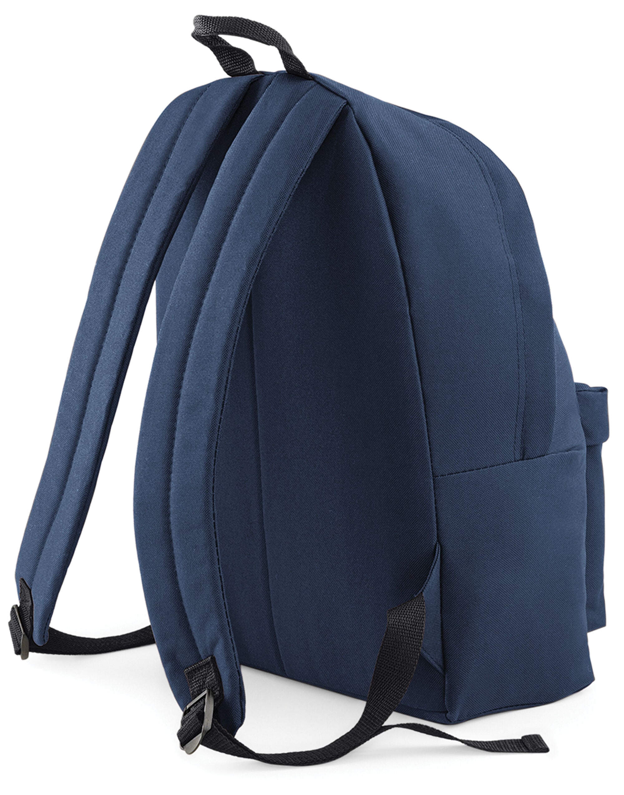 Back view of a black Original Fashion Backpack with padded back.