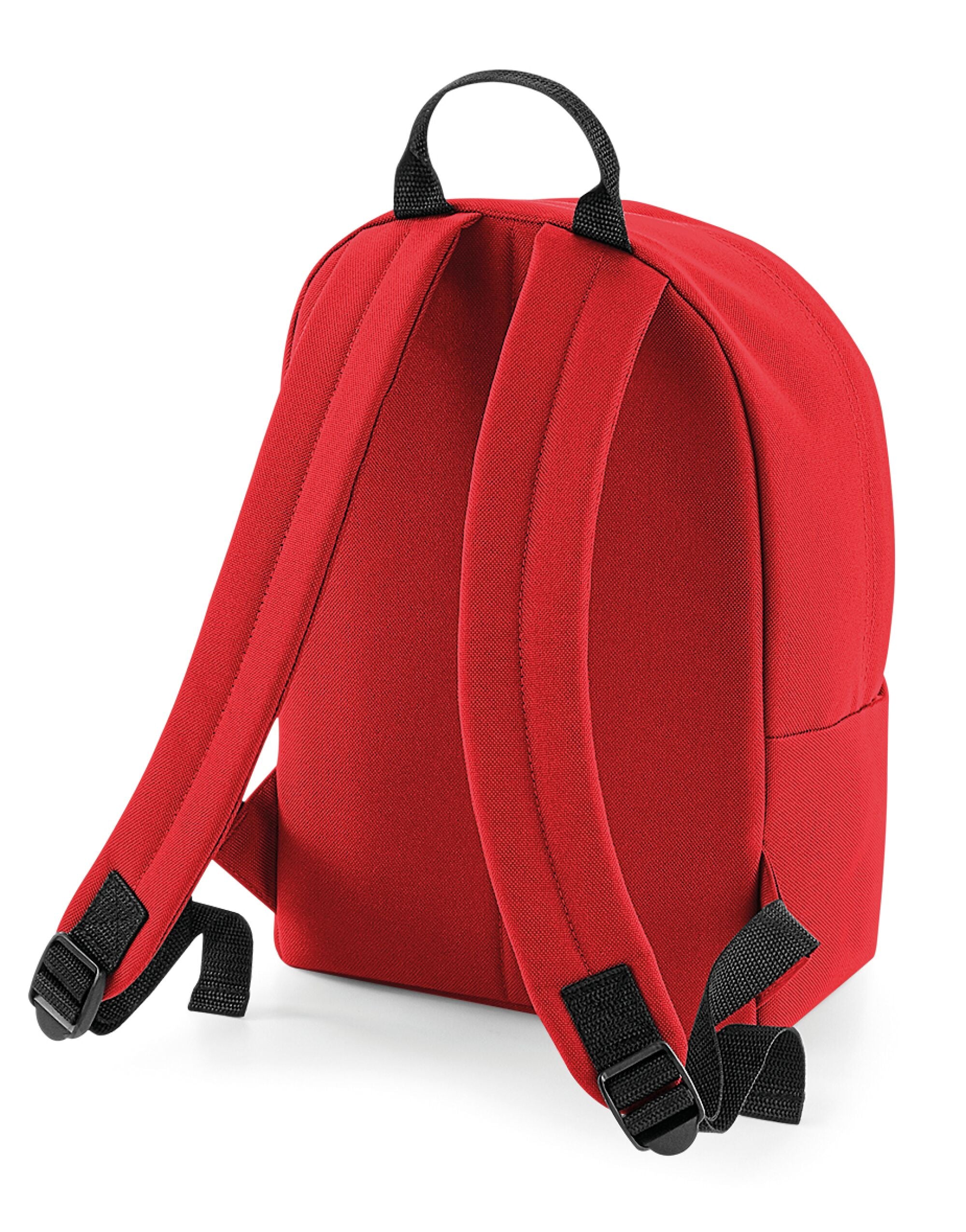A lime green Original Fashion Backpack, side view.