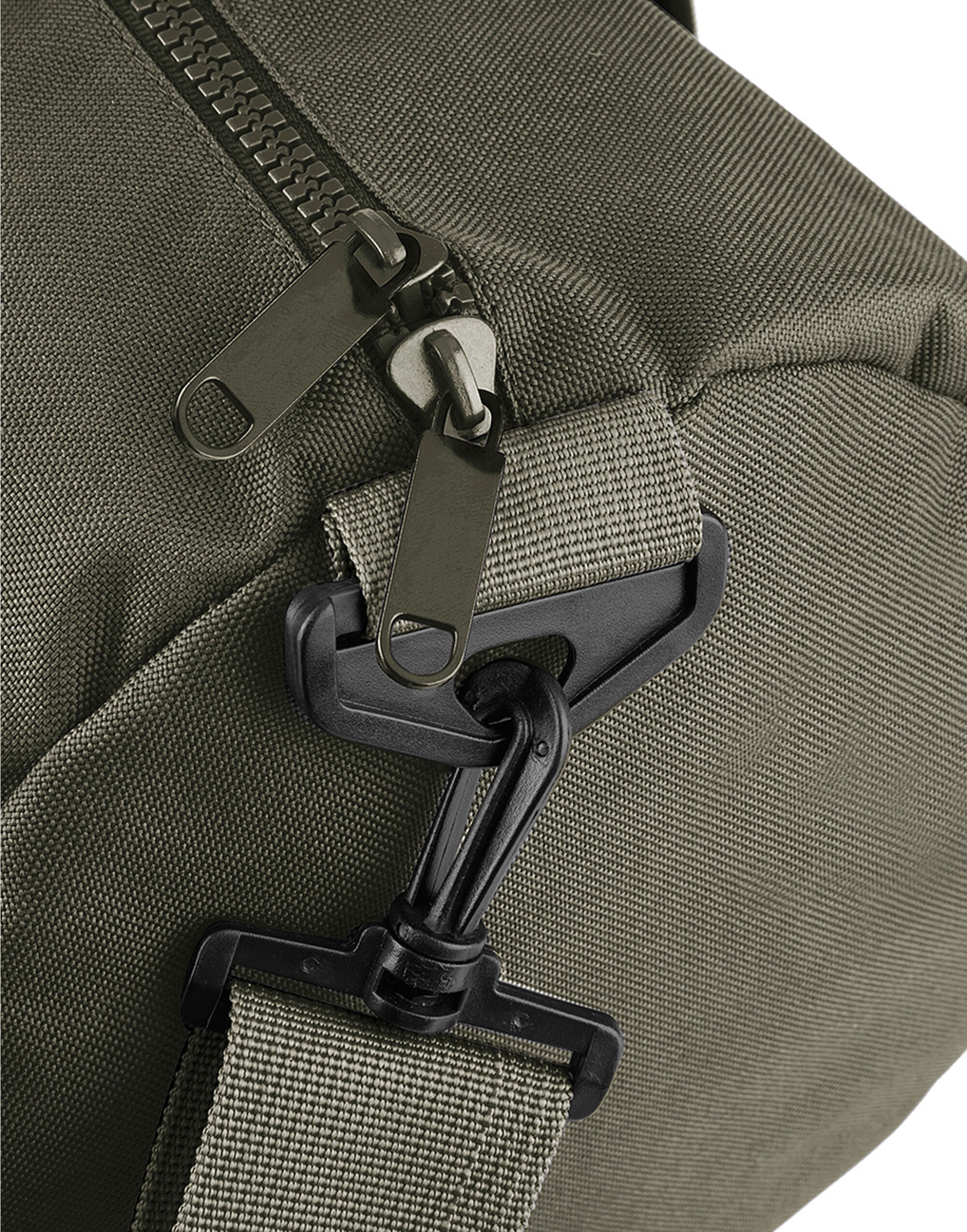 Side profile of the grey Universal Backpack.