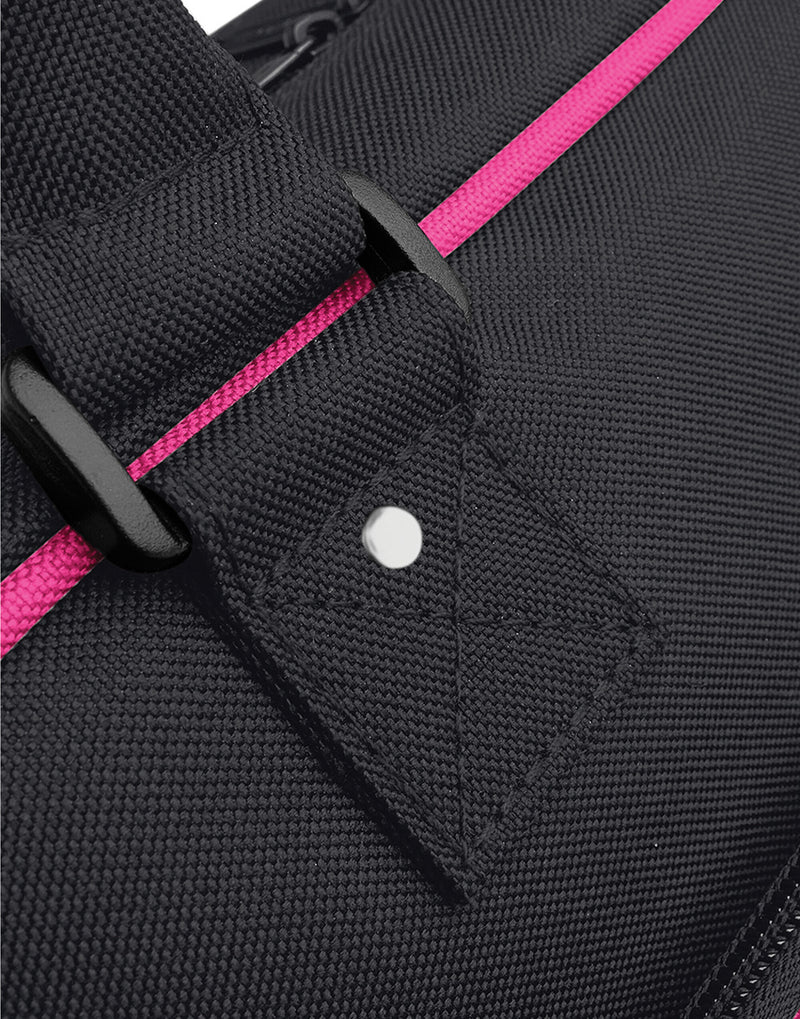 A black Bagbase Campus Laptop Backpack with multiple compartments.