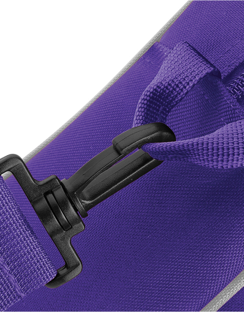 Angled view of the navy recycled essentials wash bag.