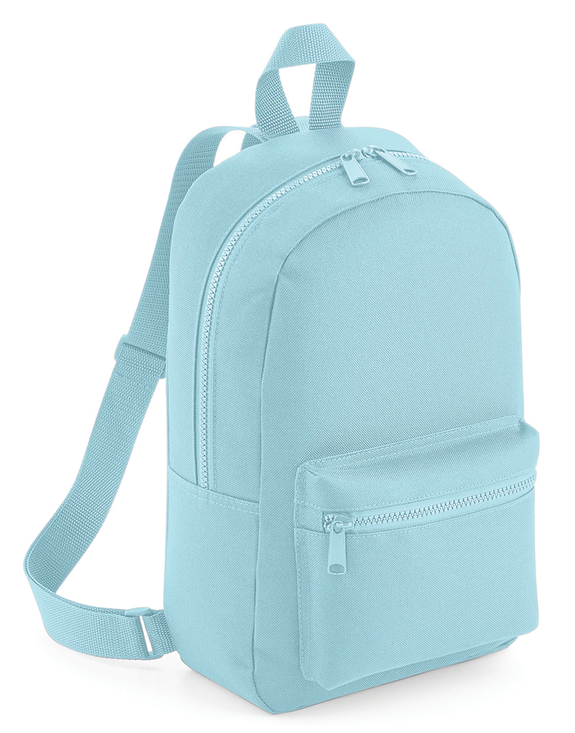 A yellow recycled barrel bag, front view.