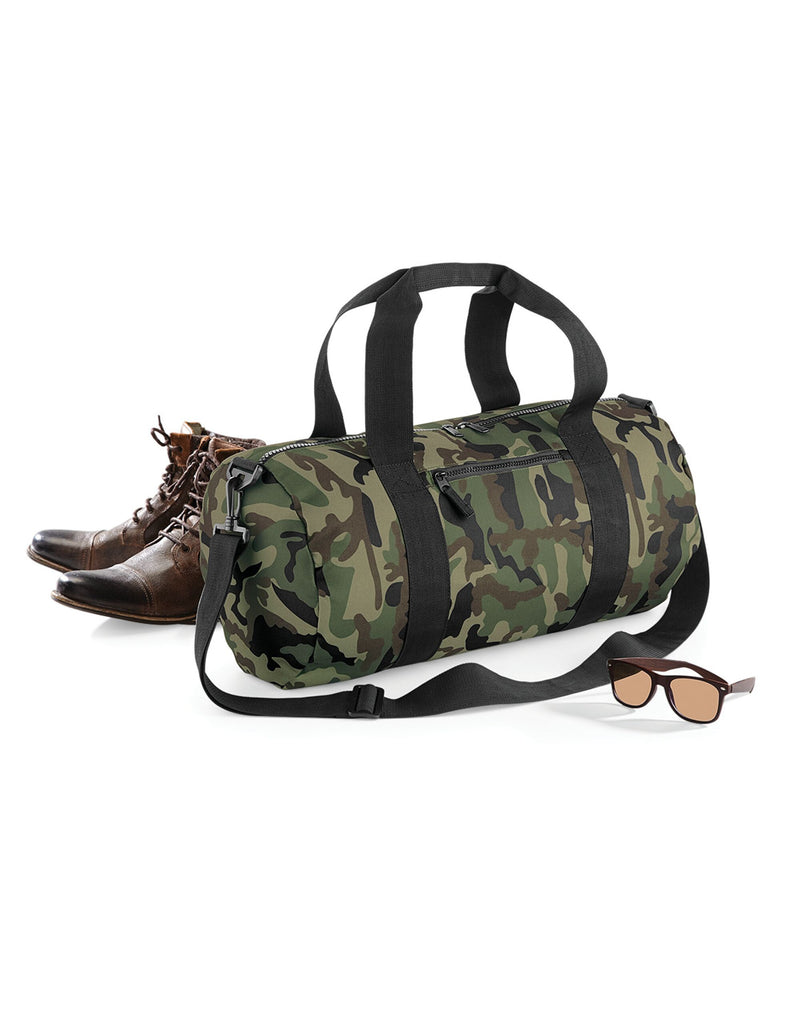 A black Bagbase Recycled Gymsac with drawstring closure.