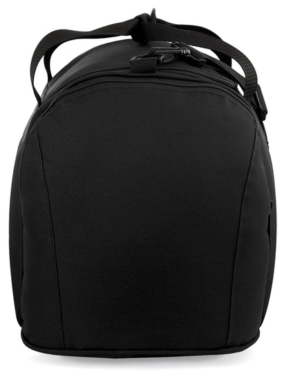 A bottle green recycled gymsac, side view.