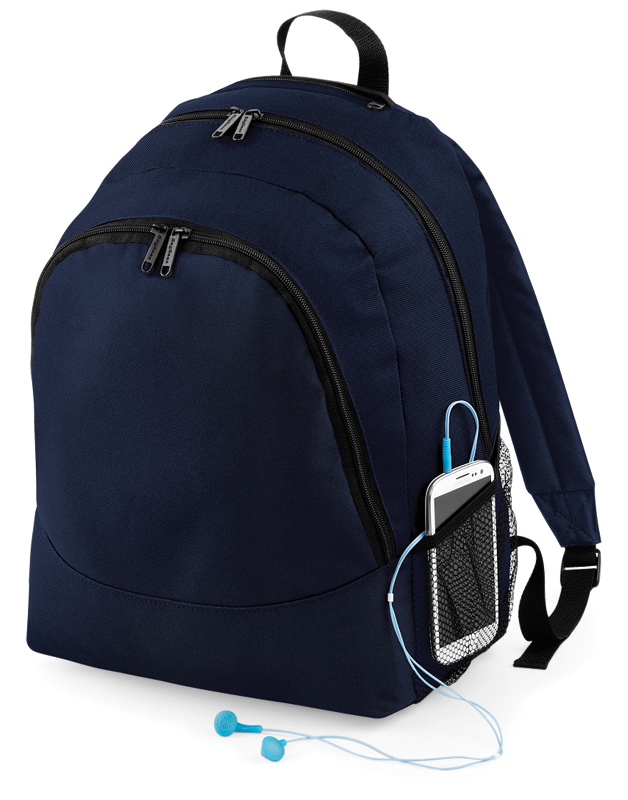 A bottle green recycled roll-top backpack.