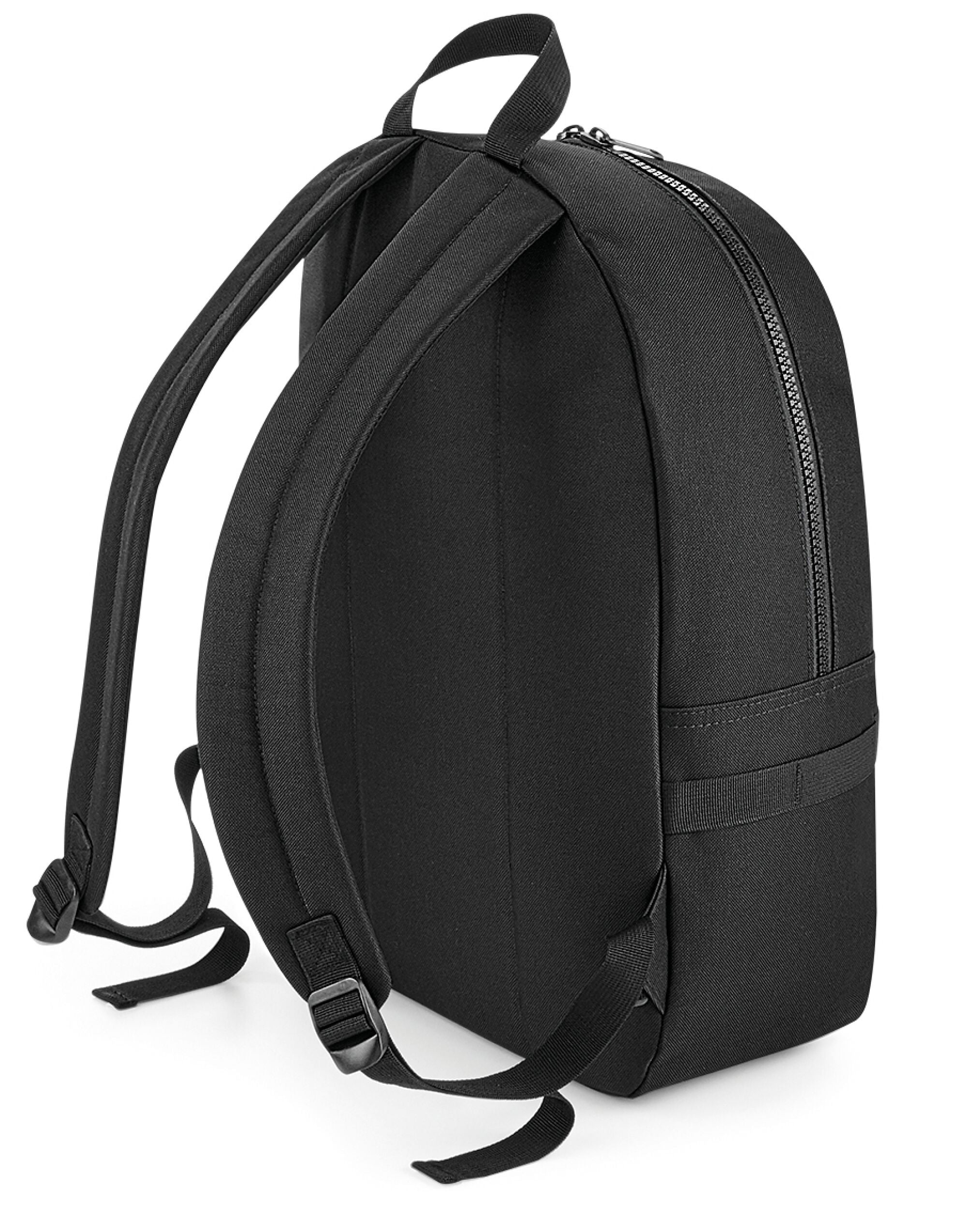 The insulated main compartment of the black cooler backpack.