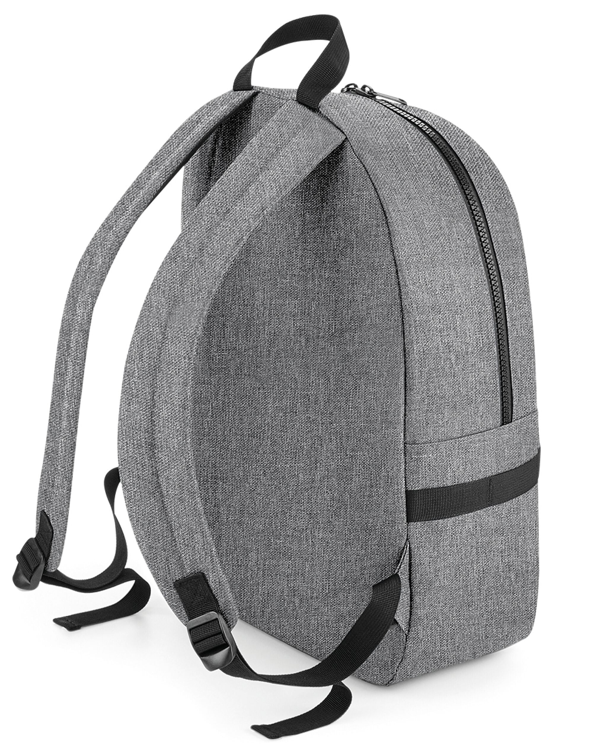 A navy recycled cooler backpack with webbing handles.