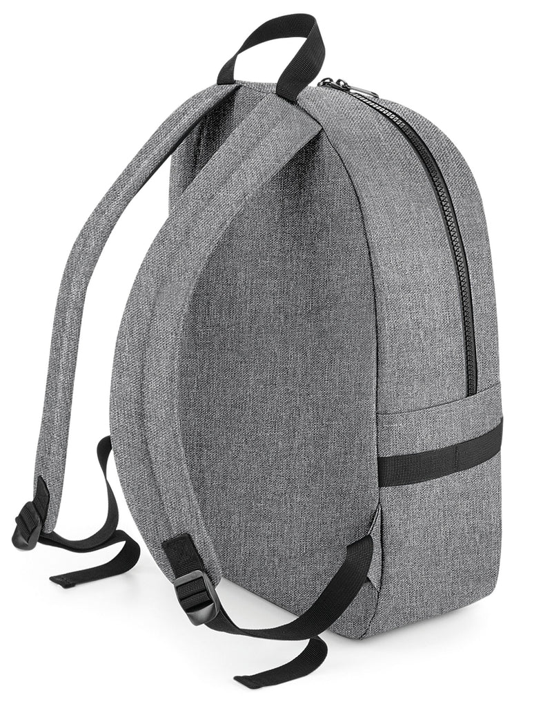 A navy recycled cooler backpack with webbing handles.